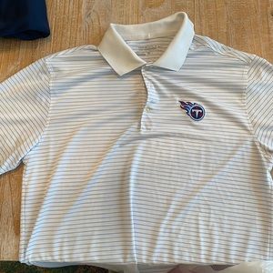 Tennessee Titans polo golf short sleeve shirt white